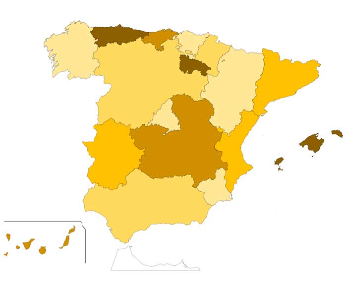 mapa calendario fiestas laborales 2025