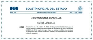 BOE 247/26 Derogación vivienda