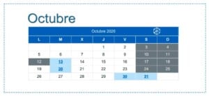Calendario contribuyente octubre 2026